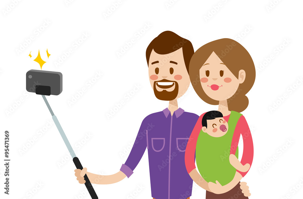 Selfie family portreit vector illustration Selfie family portreit vector illustration