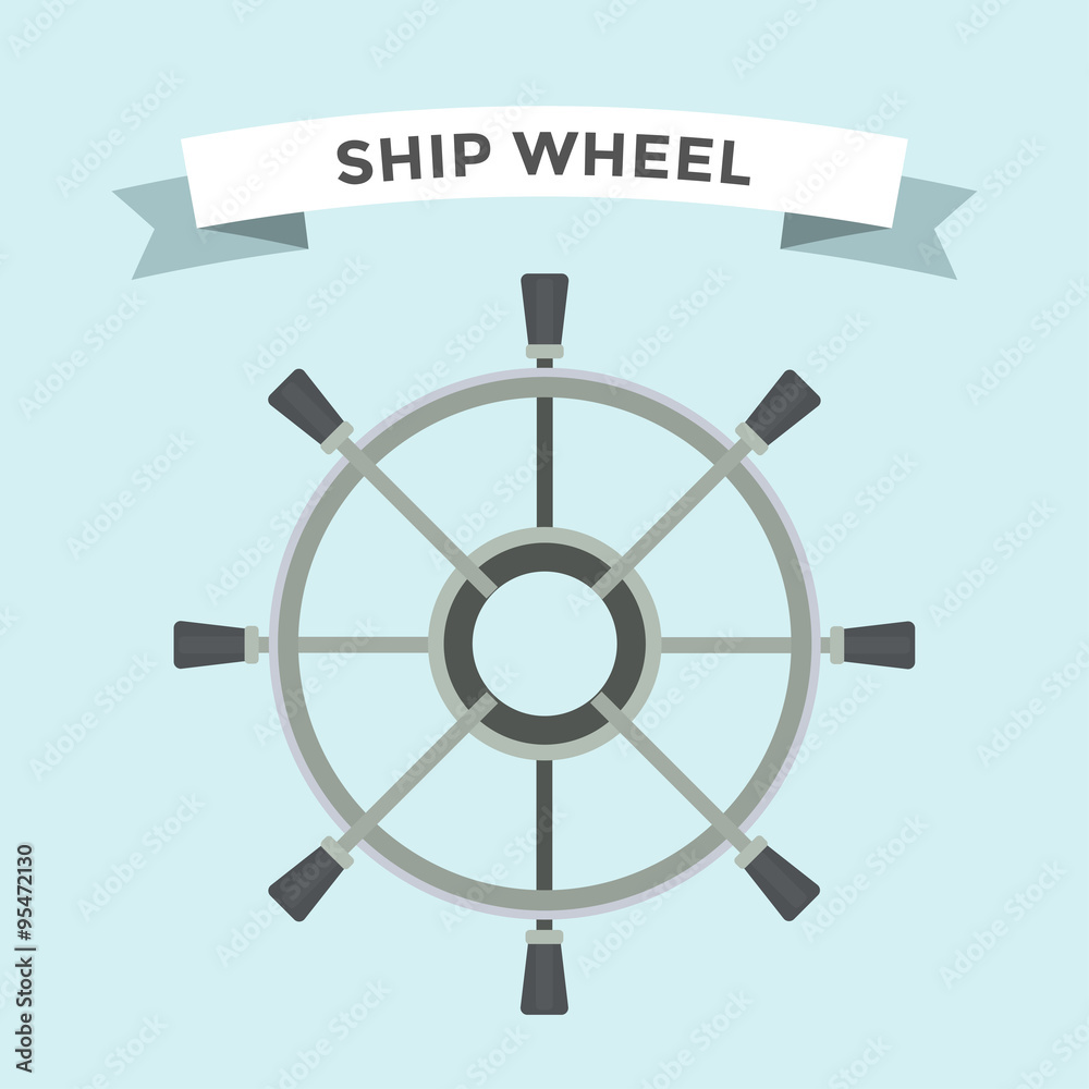 Obraz premium Vector rudder flat icons set