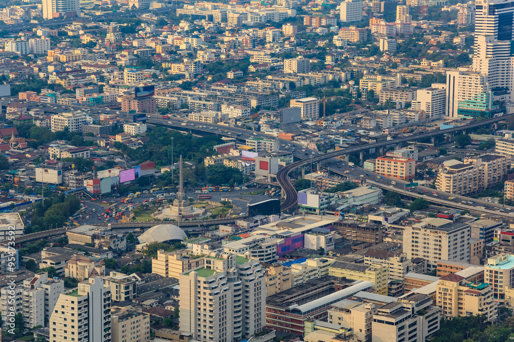 Bangkok city skyline at victory monument - Thailand