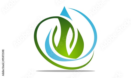 Water and leaf vector