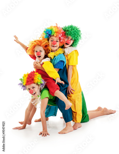 Funny clowns at the party