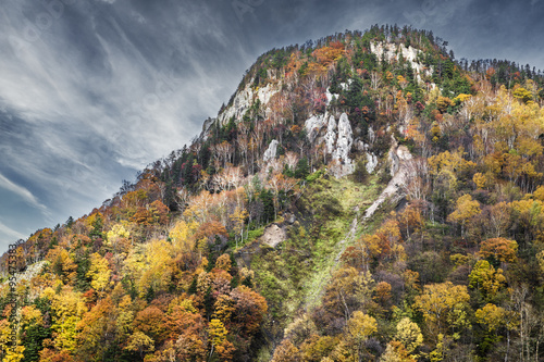 Mountain in autumn, Sounkyo, Hokkaido, Japan