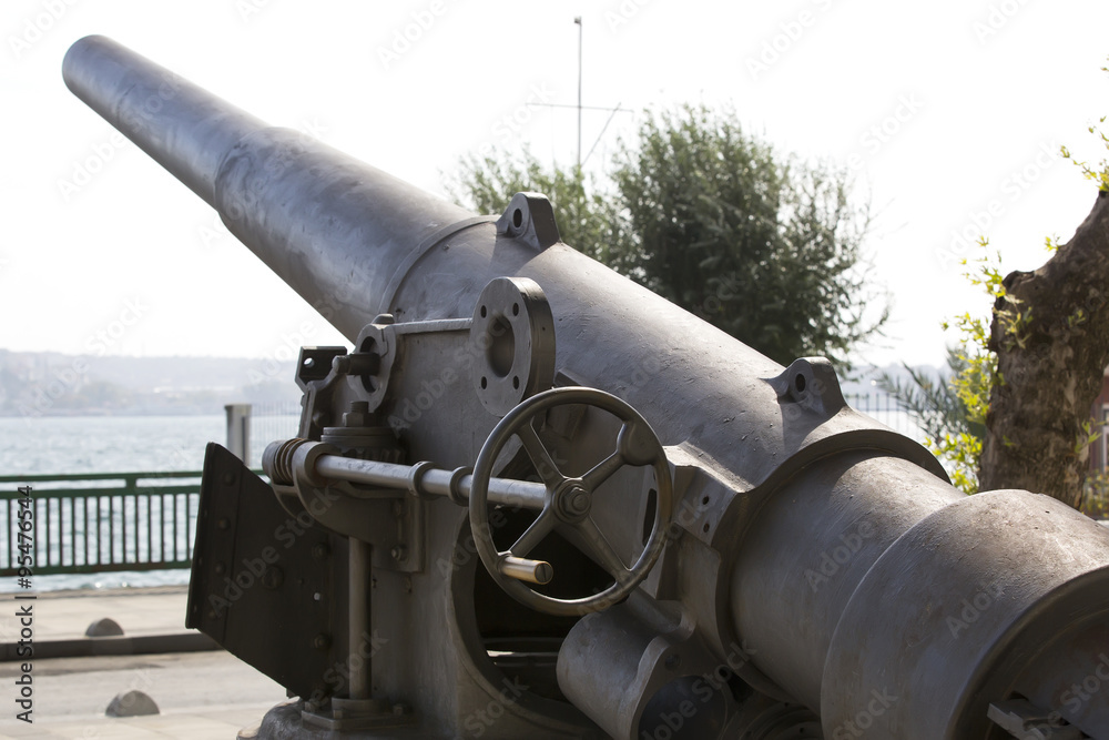 The old naval cannon near the Maritime Museum in Istanbul