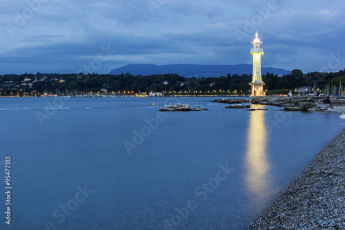 Paquis Lighthouse in Geneva in Switzerland