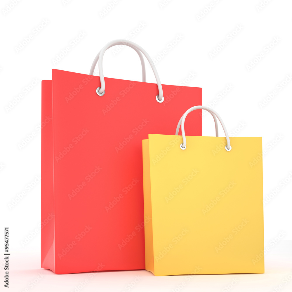 Paper Shopping Bags isolated on white background Paper Shopping Bags isolated on white background