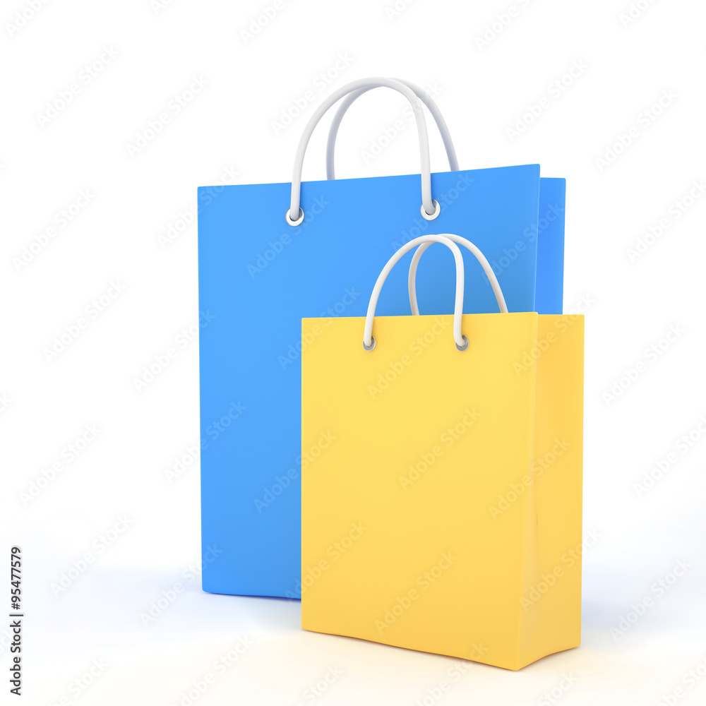 Paper Shopping Bags isolated on white background Paper Shopping Bags isolated on white background