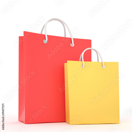 Paper Shopping Bags isolated on white background