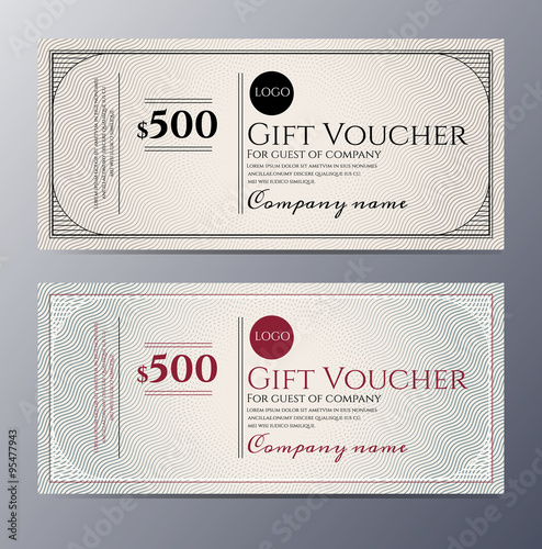 Gift voucher template with colorful pattern