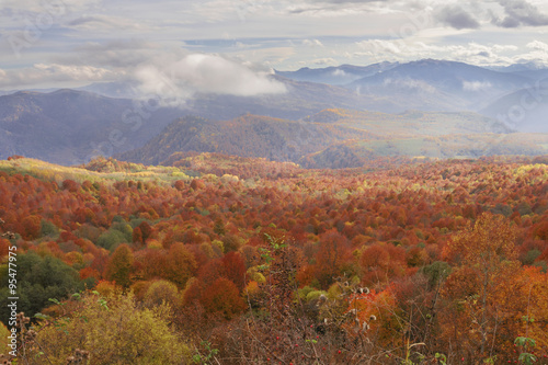 View of autumn Caucasus mountain
