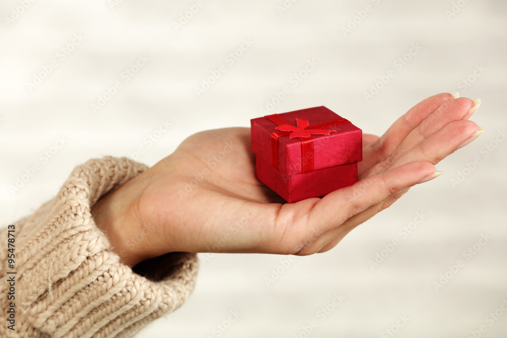 Fototapeta premium gift and woman hands 