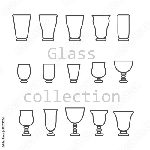 Glass collection - vector silhouette