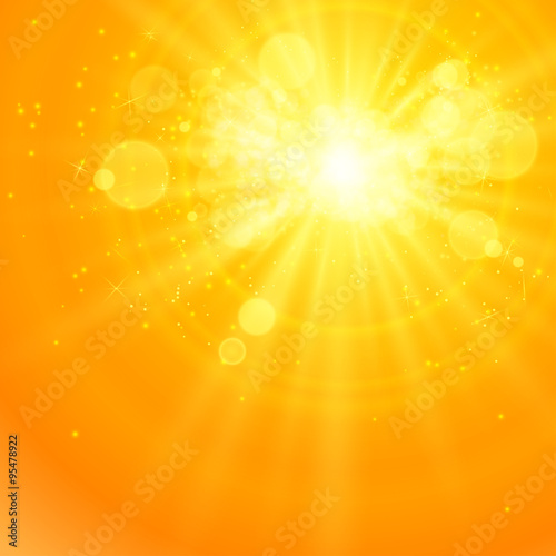 Shiny sun vector and space for your text