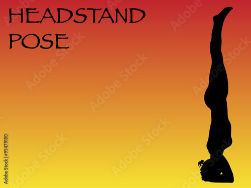 Yoga Woman Straight Headstand Pose