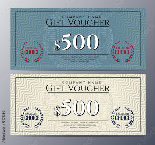 Gift voucher template with colorful pattern