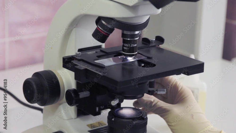 Working In Lab With Microscope Working In Lab With Microscope