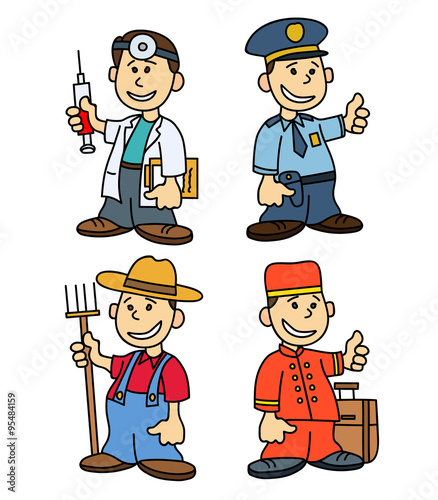 children professions.cartoon vector set