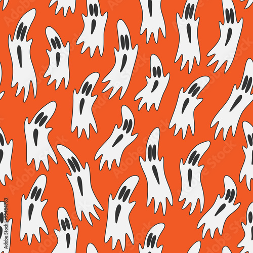 Seamless pattern with gosts