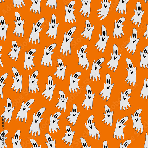 Seamless pattern with gosts