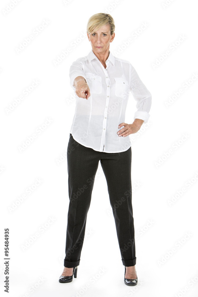 businesswoman pointing a finger businesswoman pointing a finger