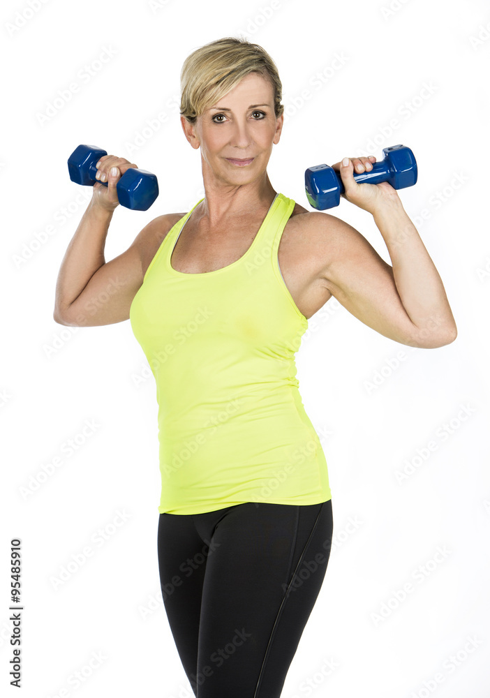 woman doing arms exercises with bumbbell woman doing arms exercises with bumbbell