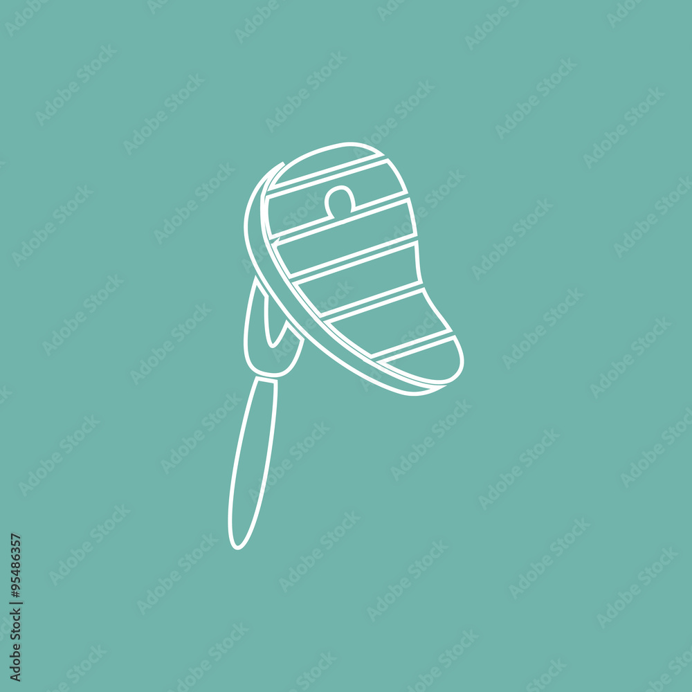 Meat barbecue on a fork icon Meat barbecue on a fork icon