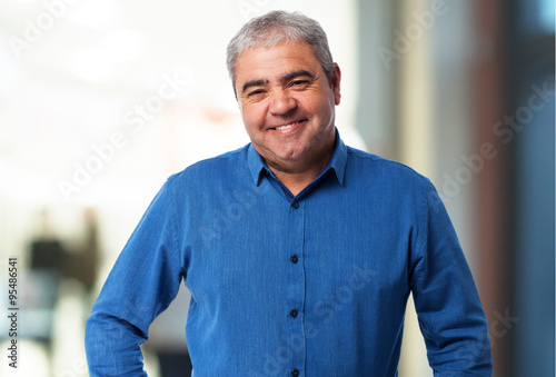 portrait of a mature handsome man smiling