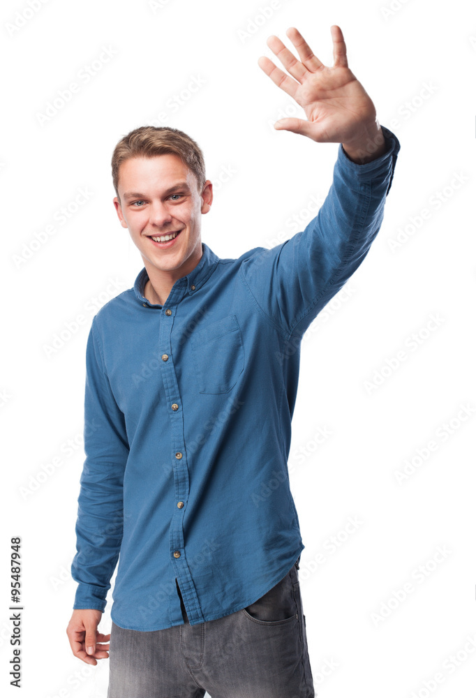 happy young-man greeting happy young-man greeting