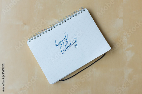 Happy birthday hand writing