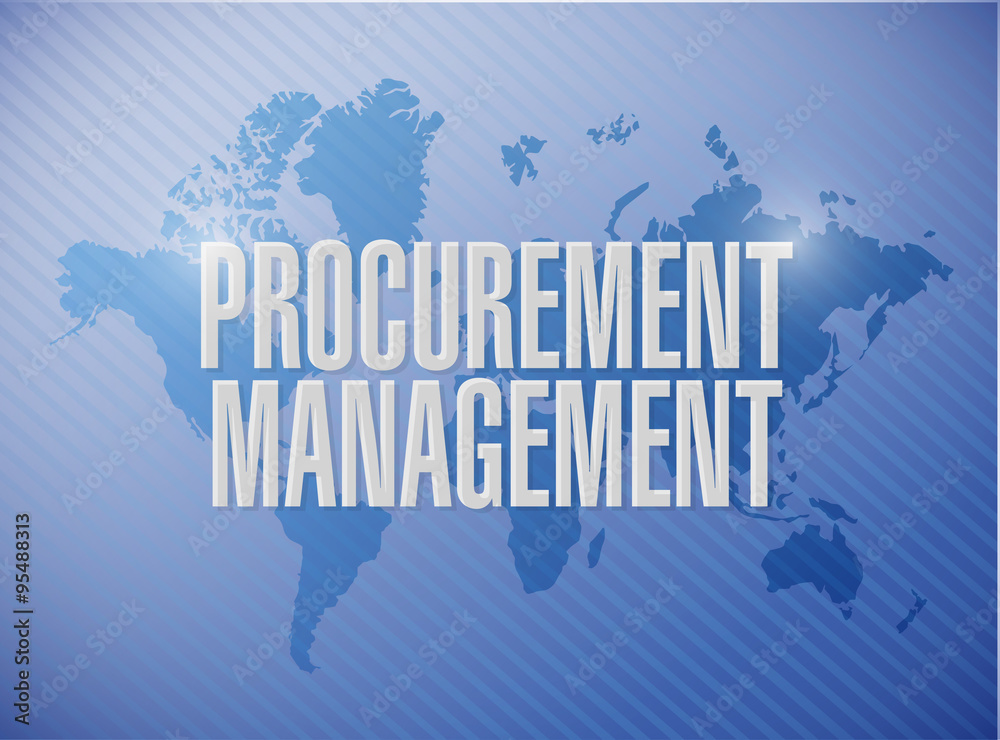 Procurement Management world map sign concept Procurement Management world map sign concept