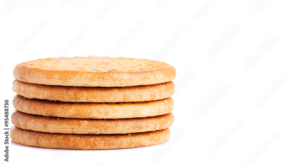 tower of biscuits isolated on a white background tower of biscuits isolated on a white background