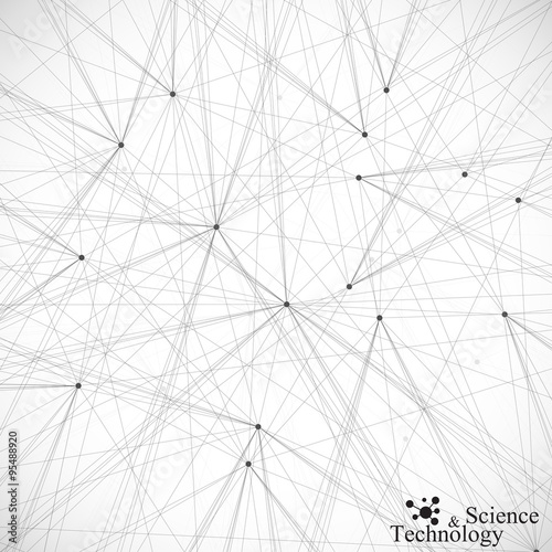 Geometric background molecule and communication. Connected lines with dots .Vector illustration