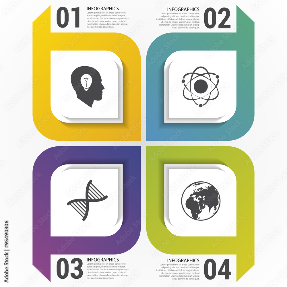 Modern squares. Infographic design template. Vector illustration