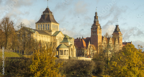 Jesienna panorama Wałów Chrobrego,Szczecin