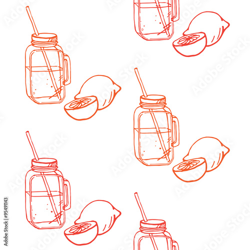 illustration of drinking jar