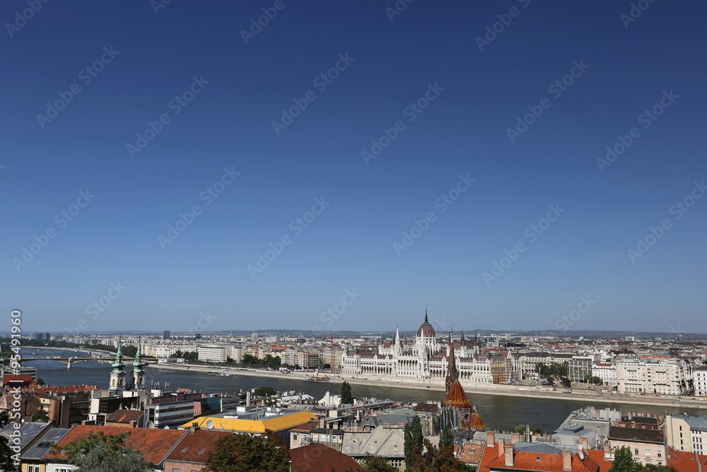 Nice panoramic view of Budapest European city - the capital of Hungary