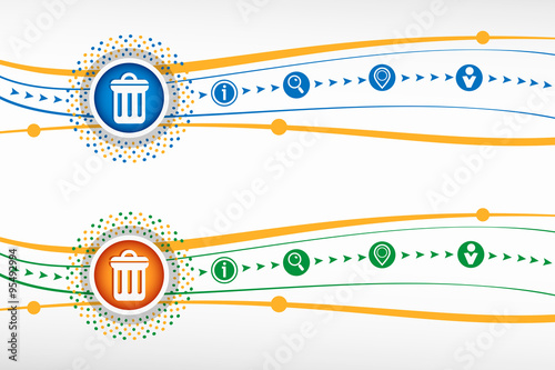 Trash can icon on background for banner