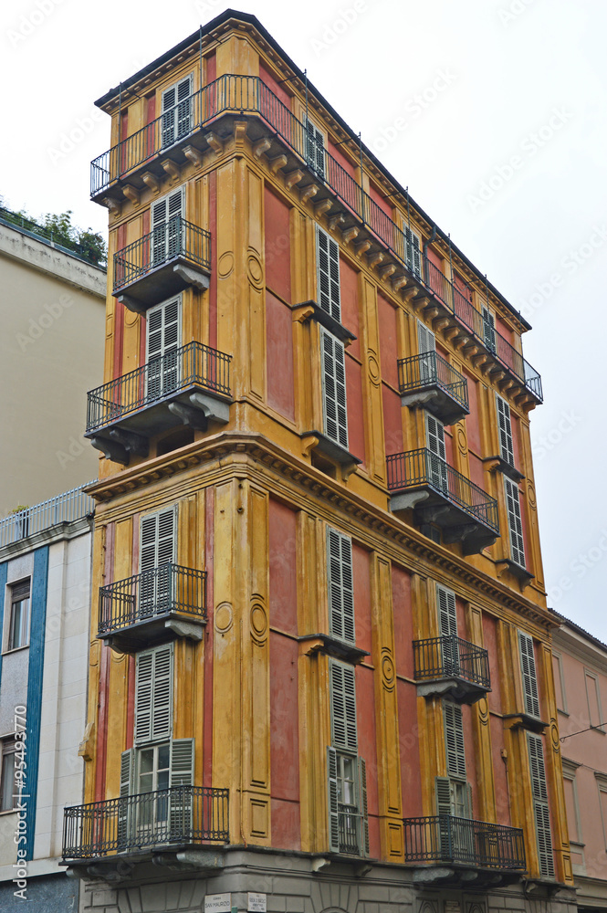 Slice of Polenta building in Turin, Italy.