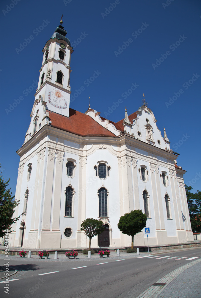Baroque church in Steinhausen, Germany - the prettiest village church of the world.
