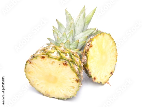 pineapple slices isolated on white background