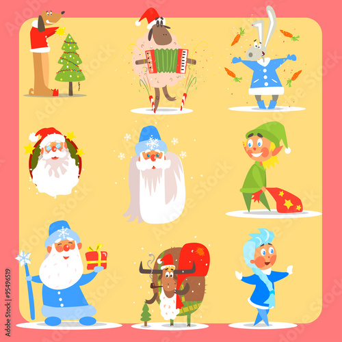Christmas Icon Set. Vector Illustration Collection