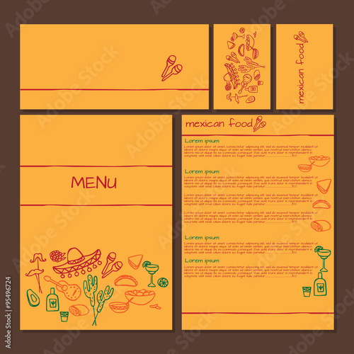Menu of Mexican food, cinco de mayo elements
