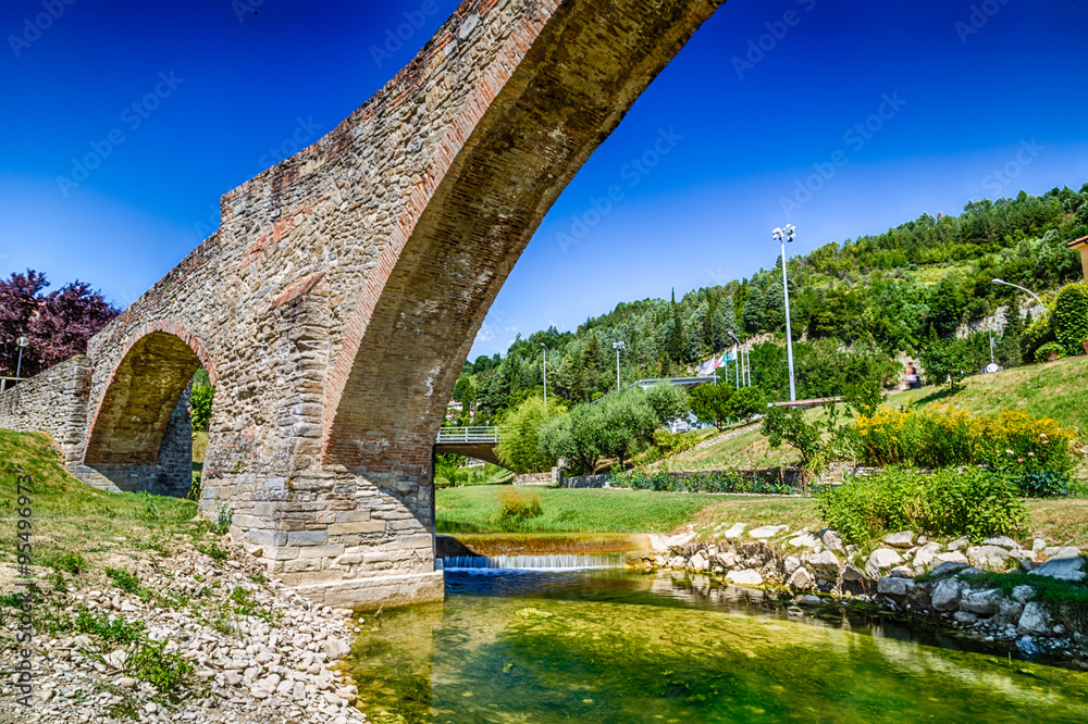 Details of medieval bridge in Italy