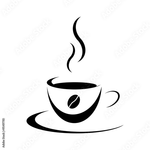 Tasse mit Bohne schwarz 