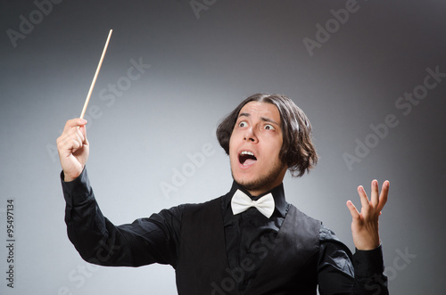 Funny conductor in musical concept