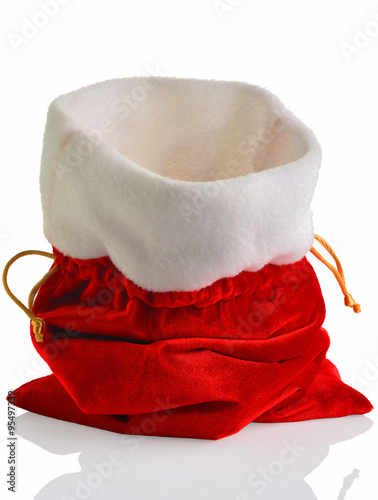 Santa Claus red bag, isolated on white background. © Aleks_ei
