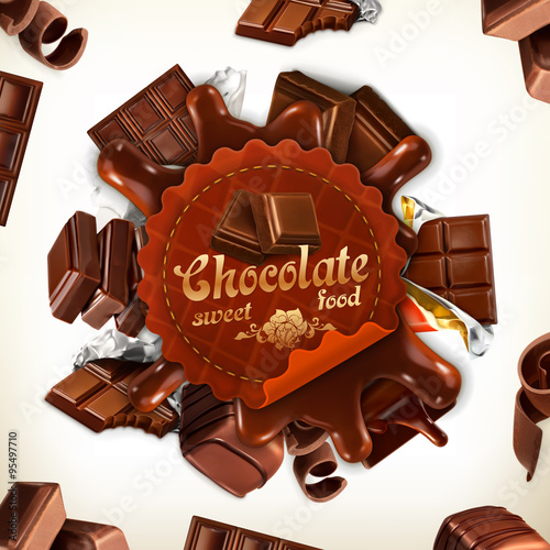 Chocolate vector label