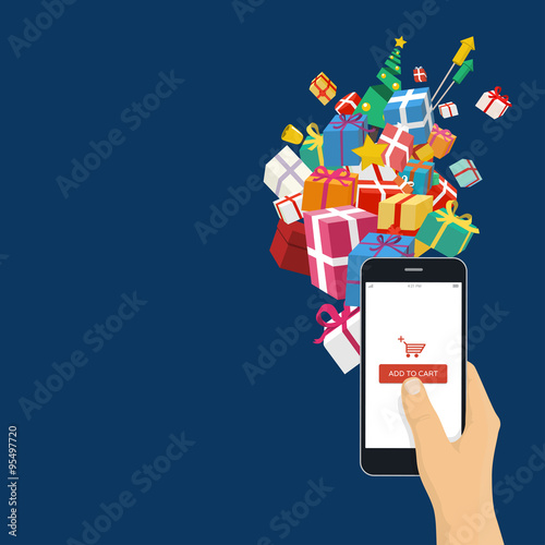 Ordering christmas gifts on phone