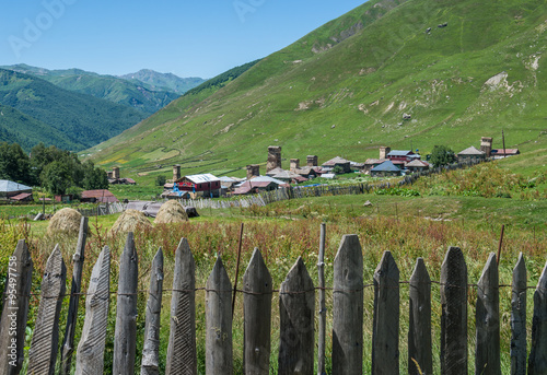 Zhibiani - one of four villages community called Ushguli in Upper Svanetia region, Georgia photo