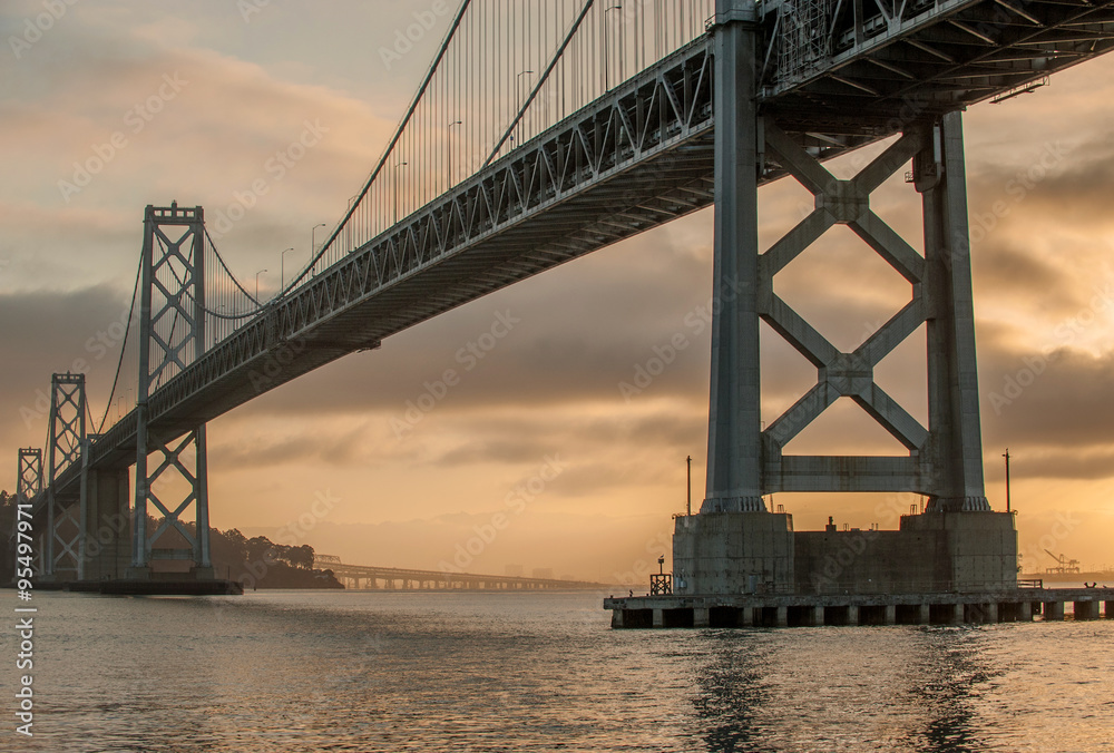 Oakland Bridge at dawn in San Francisco Oakland Bridge at dawn in San Francisco