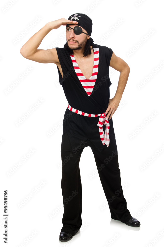 Man pirate isolated on the white background Man pirate isolated on the white background